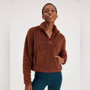 NWOT Recycled Half-Zip Fleece in Brown